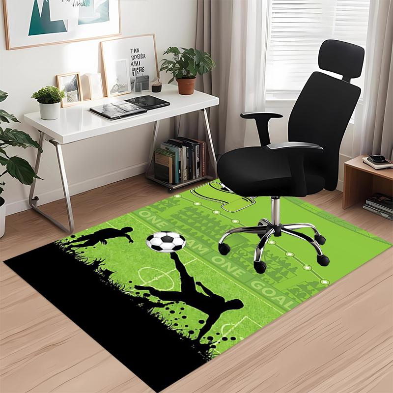 Fußball bedruckter Teppich, für Bürostuhl Wohnzimmer Schlafzimmer Küchenraum Dekoration Geschenke.