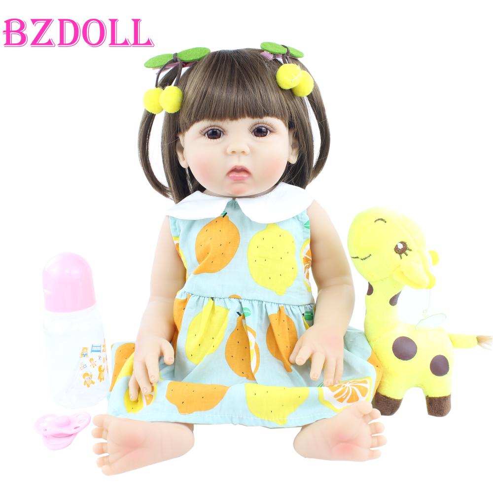 

BZDOLL 48 см Кукла-реборн из мягкого винила во весь рост, как настоящая, 19 дюймов, подарок на день рождения для девочек, игрушка для купания и игры в домик vinyl body doll