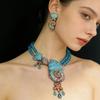 HD European and American Fashion Trend Vintage Ocean Wind Shell Stars Double Necklace Stud Earrings