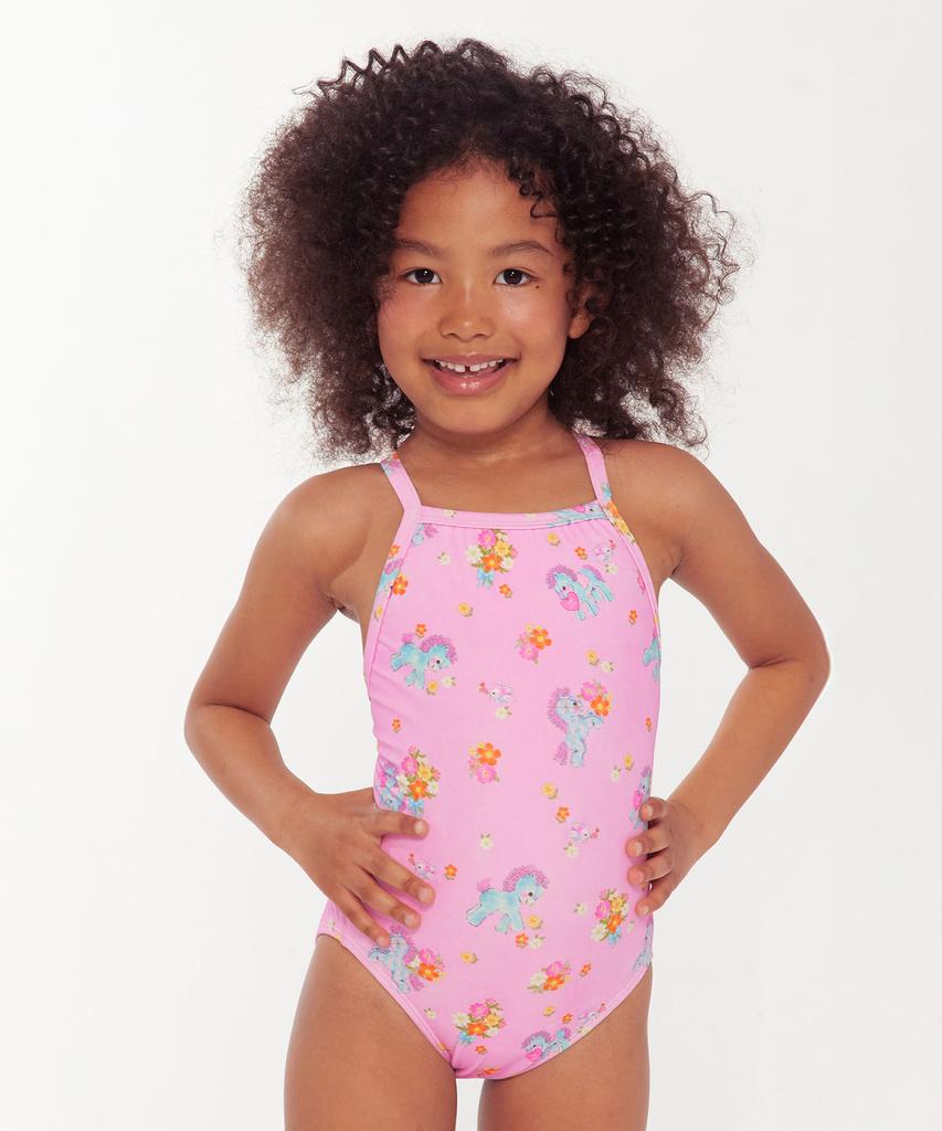 Lupeulupeu [Spring Pony_Pink] Kids One-Piece Swimsuit
