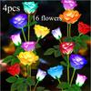 Solar Garden Lights - Outdoor Solar Lights, 7-Color Color Changing Rose Lights, Garden Decor, Enlarged Solar Panels, More Realistic Roses