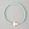 Go2boho Crystal Beaded Bracelets Healing Luck Shell Cross Boho Elastic Stretch Handmade Jewelry For Women Men Fashion Gifts