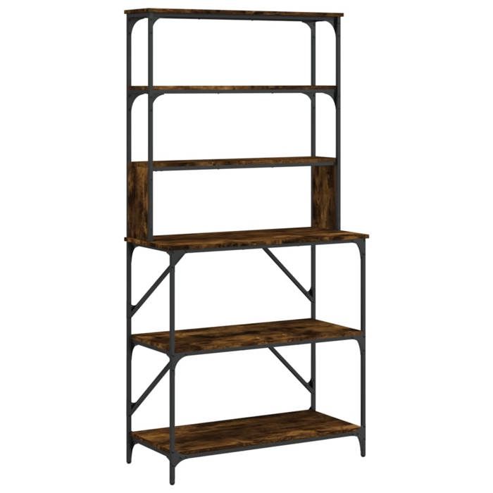 VidaXL Support de Boulanger à 6 Niveaux, Étagère de Rangement de Cuisine, Bibliothèque de Salle de Séjour, Casier à Vin de 834222