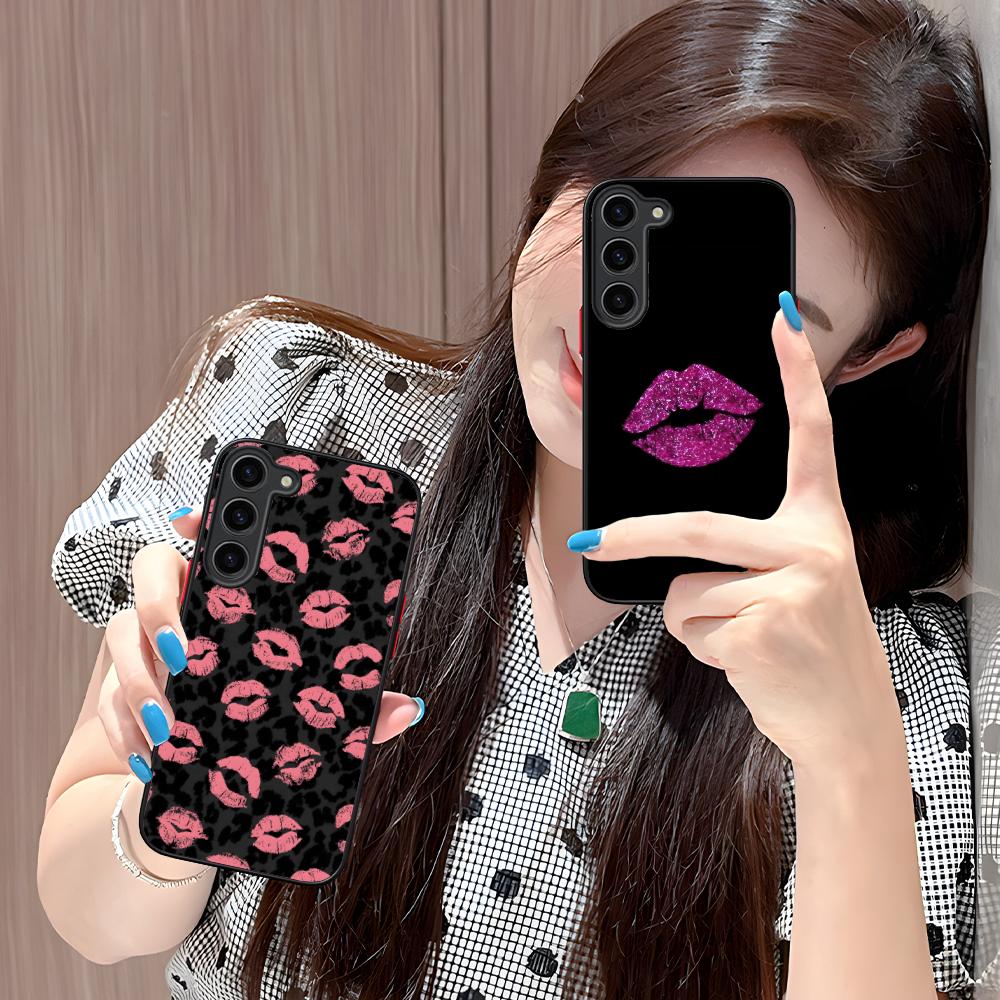 Kiss Lips Cute Silicone Mobile Phone Case for Samsung Galaxy S26 S25 S24 S23 S22 S21 Plus FE Ultra Colorful Cover