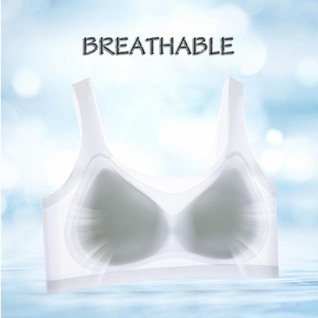 Biustonosz bezszwowy z jedwabiu lodowego dla kobiet bez stalowych kółek Bielizna oddychająca Bielizna w dużych rozmiarach