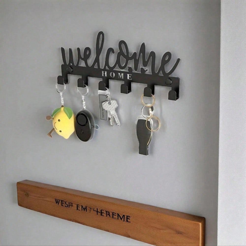 1pc Modern Metal Key Holder Wall Mounted, Powder Coated Finish Key Rack, Space Saving Key Organizer for Entryway Bedroom Office Minimalist Durable