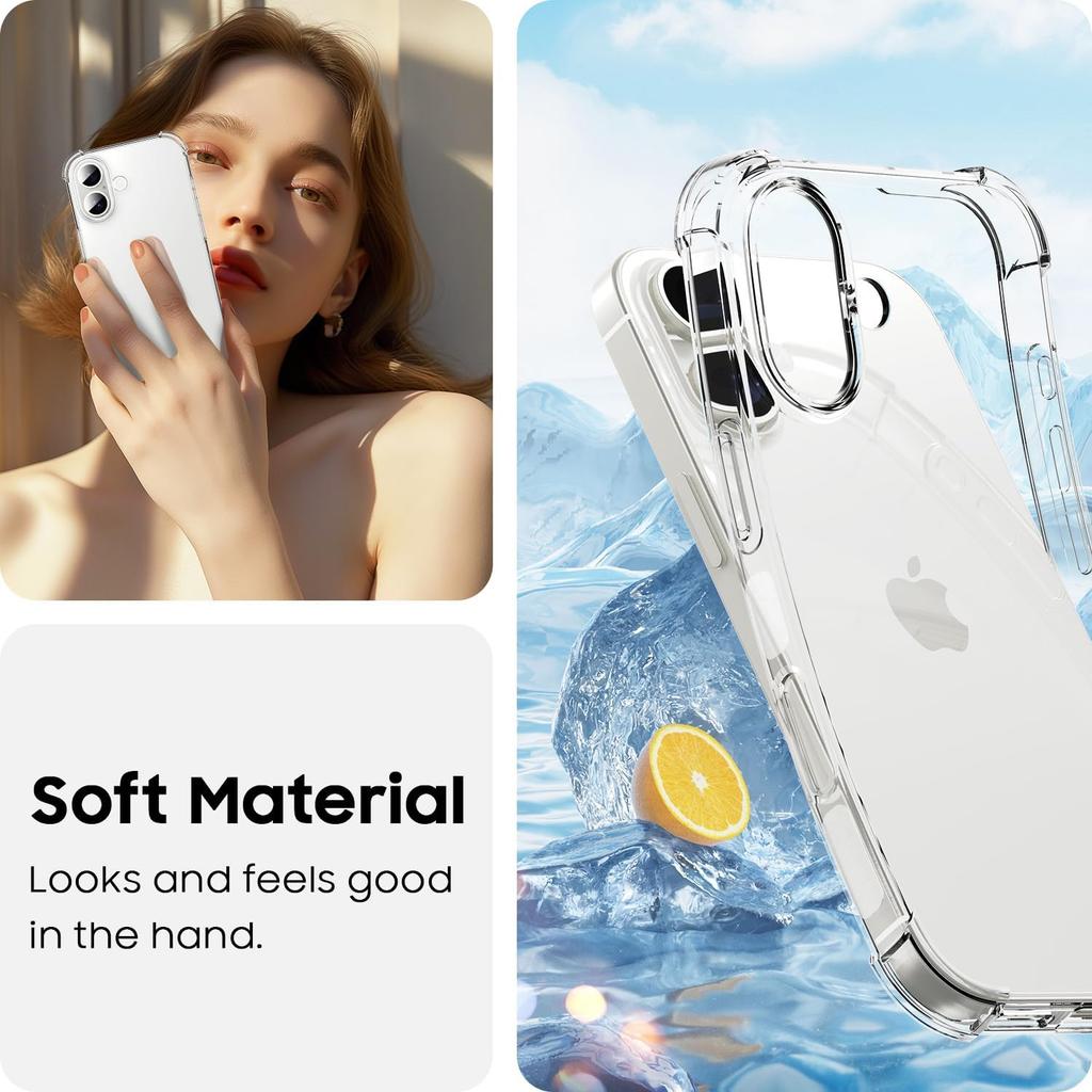 Stoßfeste Silikonhülle für iPhone 16 Pro Max 15 Plus 14 13 Mini 12 11 X Xs Xr Se 2022 2020 7 8 6S 5S 16Pro 15Pro Schutzhülle für Telefonzubehör