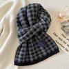 New Year's Korean Red Plaid 111 Cotton Knitted Scarf Women's Winter Versatile Couple Thickened Warm Scarf