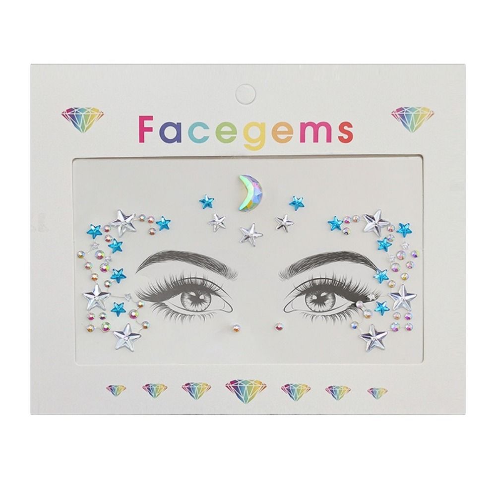 

Одноразовая 3D татуировка на лицо, хрустальная наклейка, модная временная наклейка-татуировка, украшения для лица style 3