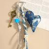new product VINTAGE DENIM love heart Backpack pendant mushroom lace Key Chain Accessories braided rope