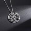 European and American Titanium Steel Tree of Life Pendant Trendy Gift Christmas Round Brand Necklace Stainless Steel