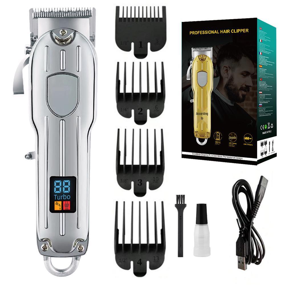 High-Power Men's Full Metal Electric Hair Clipper & Trimmer - Ideal for Home & Barber Use, Also for Pet Grooming