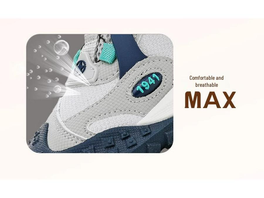 Jeep Boys' 2025 Autumn Leather Sports Shoes - Non-slip, Waterproof, Trendy with Rotary Button