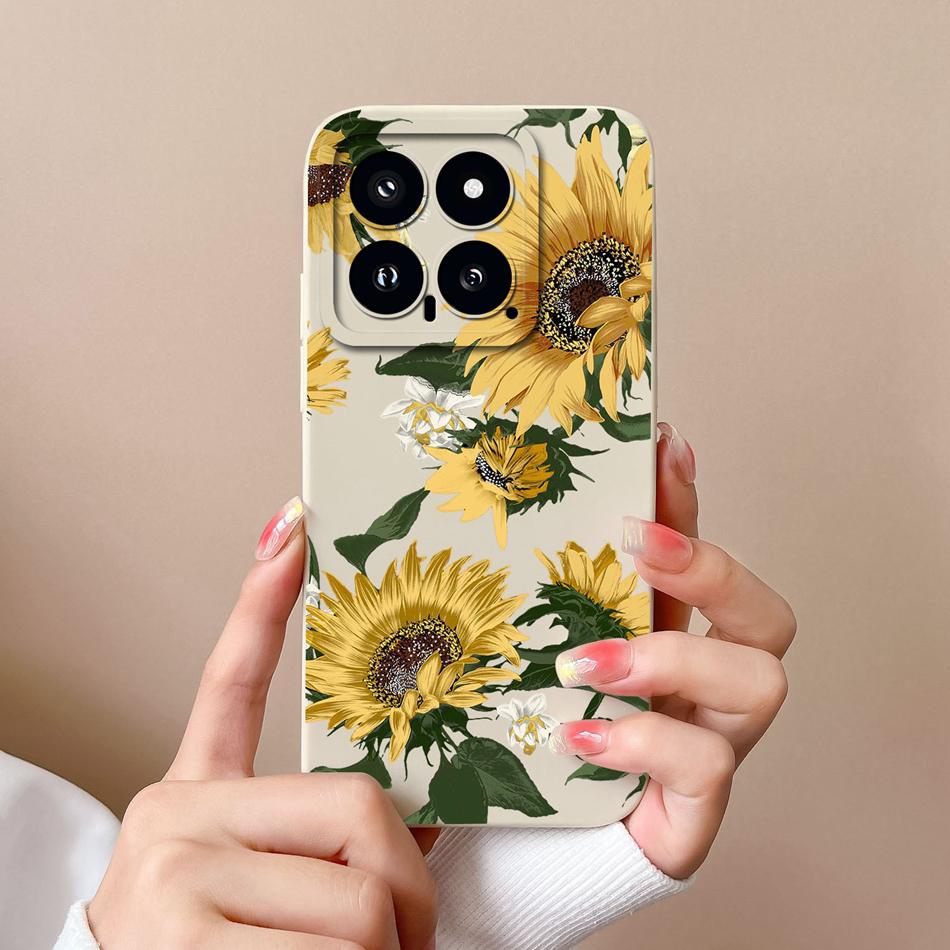 Case For Xiaomi 14 Pro Cartoon Soft Smooth Liquid Silicone Full Protection Shockproof Bumper For Xiaomi14 14Pro Back Cover Capa
