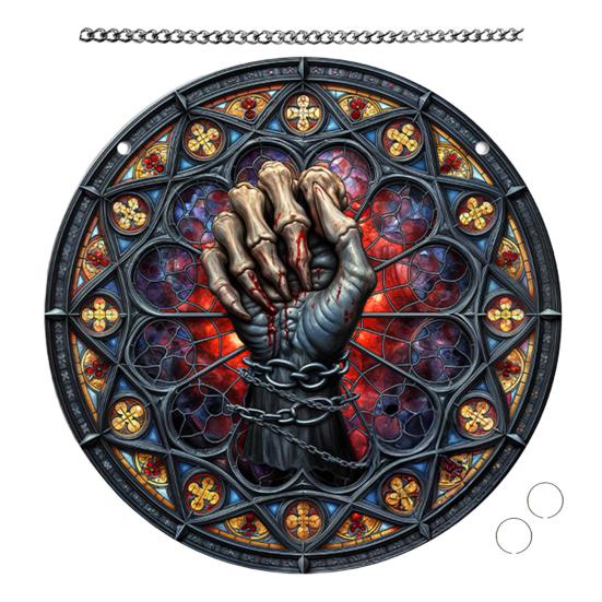 Halloween Hanging Decoration 2D Flat Acrylic Ornament Gothic Style Window Hanging Ornament for Home Car Decor