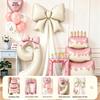 Princess First Birthday Decor Set: Cake, Balloons, Bow & Scene Props