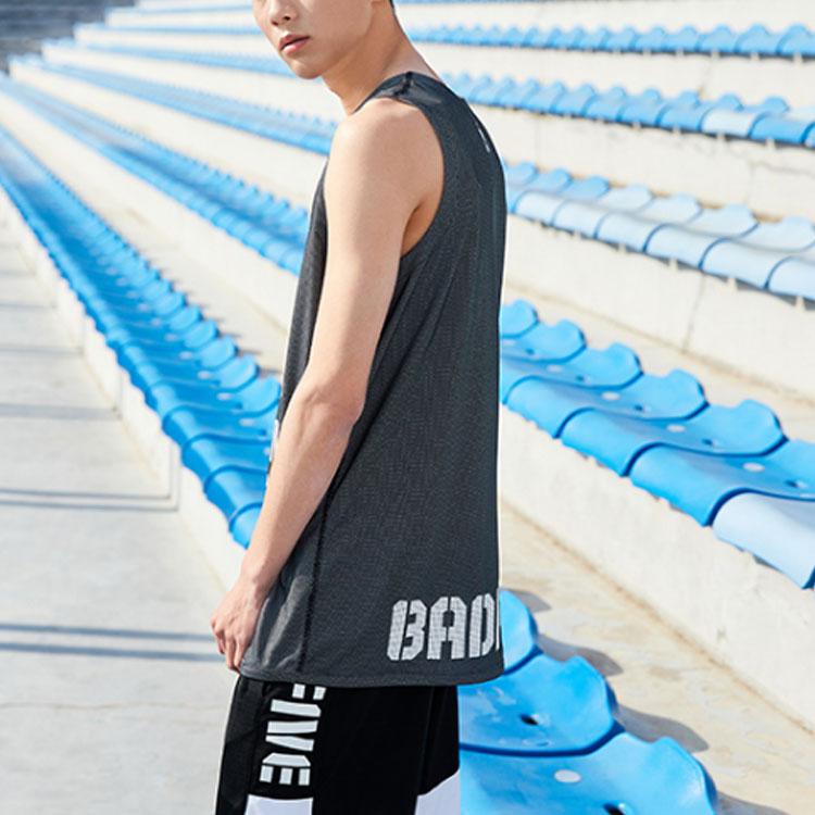 Li-Ning Lining Badfive Round Neck Sleeveless Basketball Jersey Men Tops Black AAYR207-4