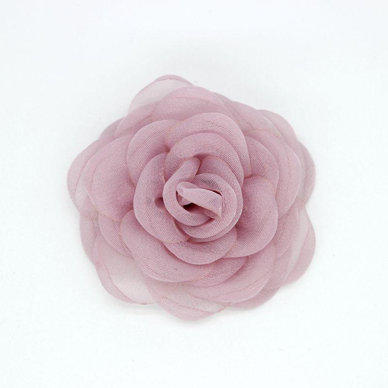 Elegant High-End Silk Camellia Brooch for Ladies