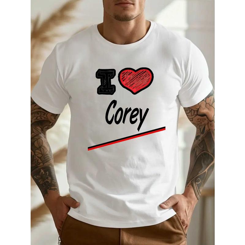 

Я ЛЮБЛЮ мужскую футболку COREY Crinkle большого размера S белый