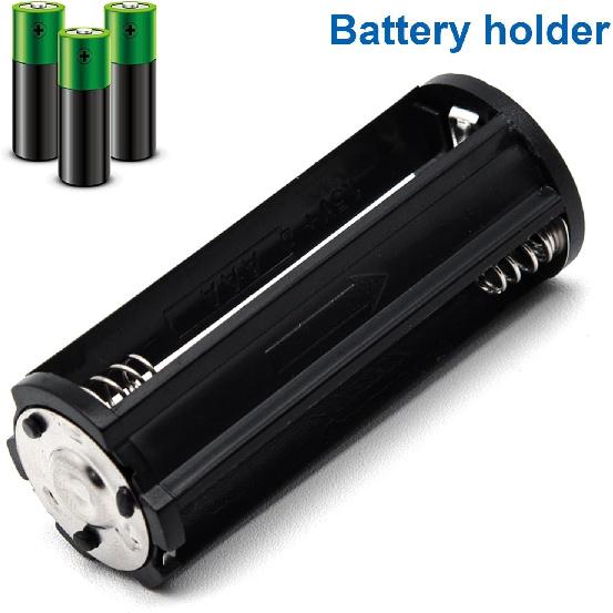 Surf turtle Black - (4 Pcs) AAA Battery Holder Cylinder 3x1.5V AAA Plastic Battery Storage Adapter Case Box for Flashlight Lamp RC (Dia 0.85 inch)