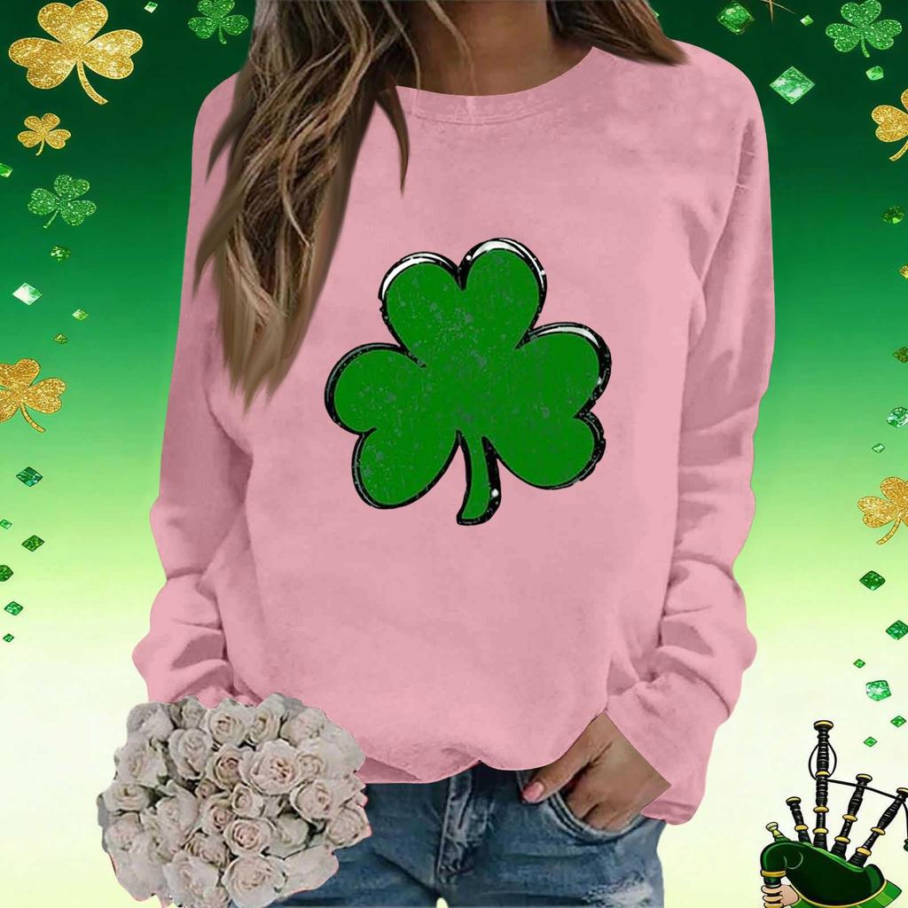 Women's Fashion Printed Long Sleeve Loose Round Neck Sweatshirt Top
