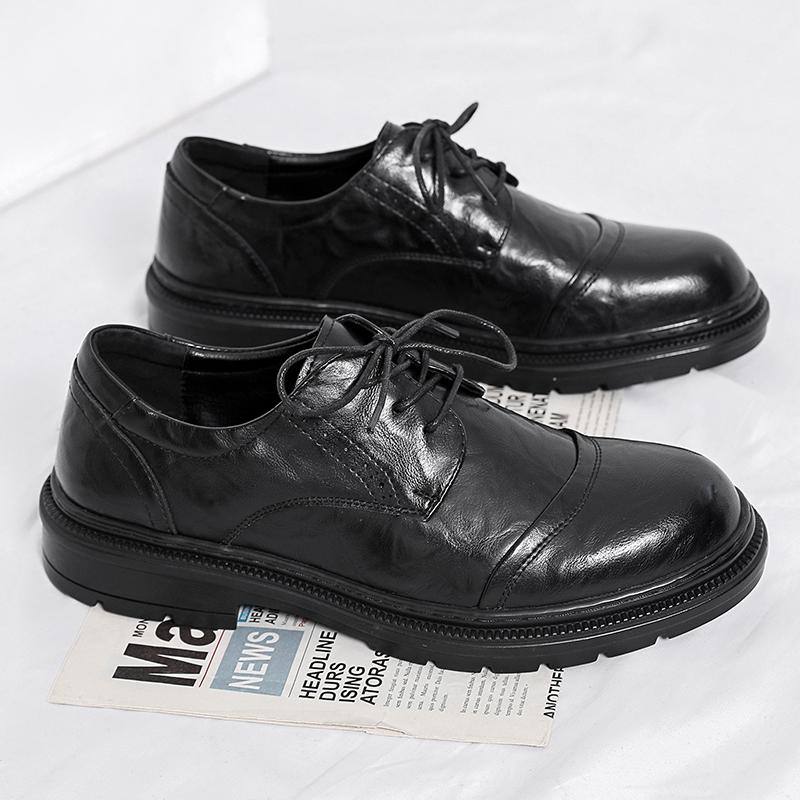 Fashion British Style Men's Brogue Shoes Simple Commuting Work Shoes Casual Fashionable Men's Business Shoes Wear-resistant Soles
