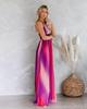 2020 Spring/Summer Women's Sexy Deep V Rainbow Mesh Suspender Dress