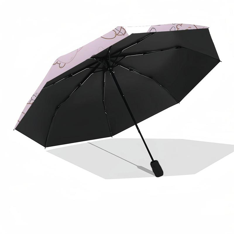 1pc Bear Love Hearts Pattern Umbrella with Plastic Handle,Suitable for All Seasons Home Travel Outdoor UmbrellaPT257
