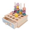 Drewniane Zabawki do Sortowania Kolorów i Układania w Stos Wczesna Nauka Koraliki do Nawlekania Zestaw do Sekwencjonowania dla Maluchów