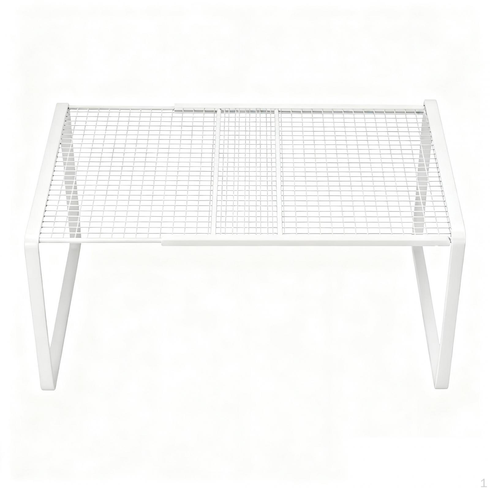 

Expandable Cabinet Storage Shelf Organizer Rack Books Home under Sink Nonslip White S