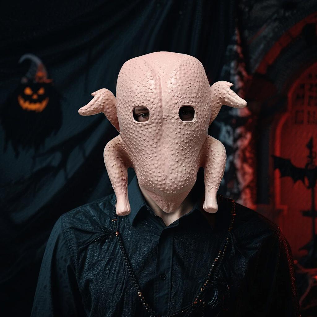 Halloween Masks For Adults Halloween Chicken Animal Latex Head Cover Exaggerated Nose & Lips Pranks Props