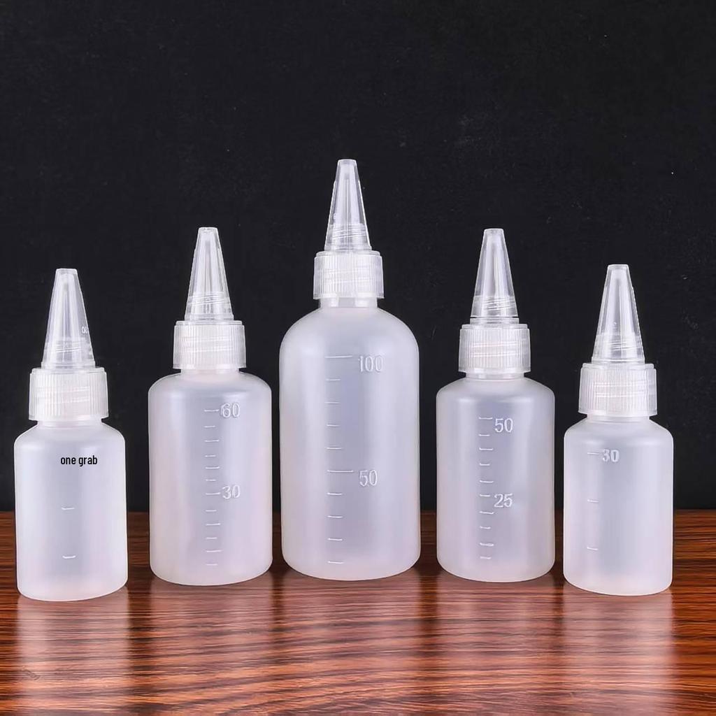 30/50/100ml HDPE Semi-transparent Graduated Squeeze Bottle with Scale for Ink, Glue, or Droppers