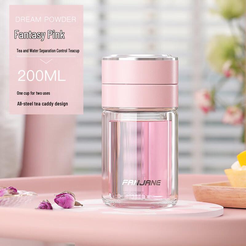 Xī Hé Portable Double-Layer Tea Infuser Glass Cup