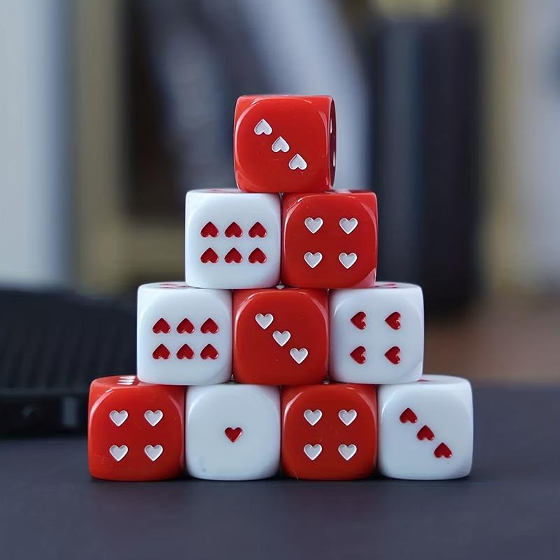 1/2/4Pcs Heart-Shaped Dice Round Corner Acrylic Dice For Bar Party Family Games Board Game Accessories
