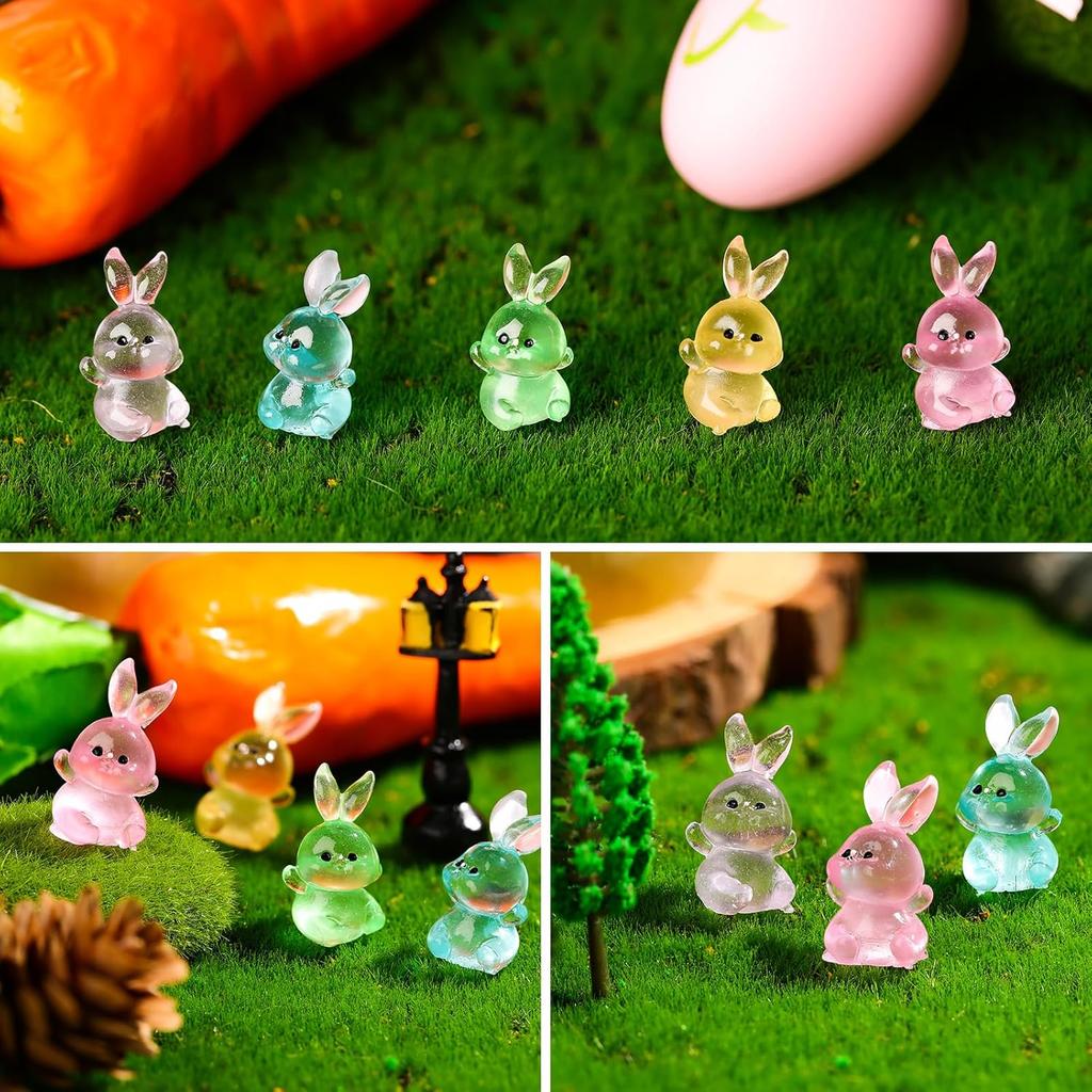 10-30pcs Bunny Miniatures Figurines Rabbit Miniature Easter Garden Landscape Garden Bunny for Easter Accessorie Dollhouses Decor