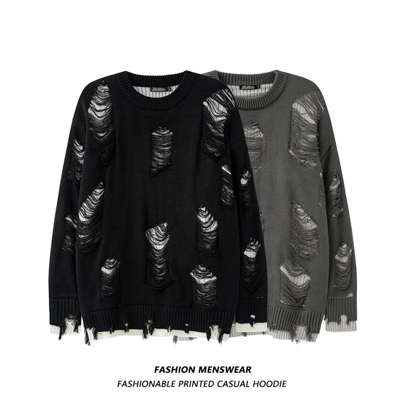 "Maglione Unisex Oversize Girocollo con Dettagli a Frange 2025"
