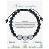 New Natural Stone Amethysts Bracelet with Card 8mm Pink Quartz Fluorite Beads Bracelet Adjustable for Women Men Couple