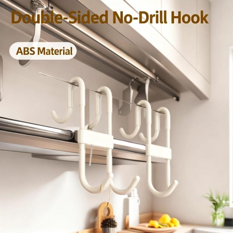 Multifunctional No-Drill Shower Glass Hanging Hook, Heavy Load Storage Hook for Towels Robes Clothes