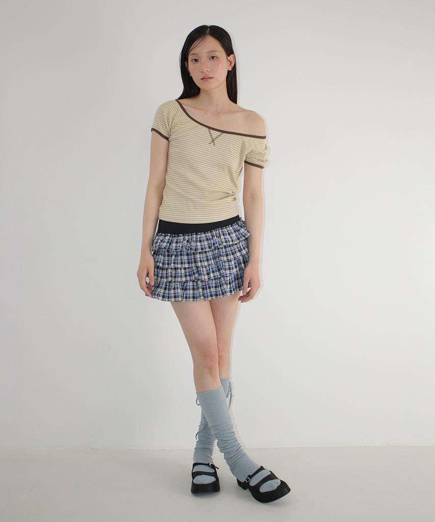 Ronron Check Cancan Pantskirt Blue
