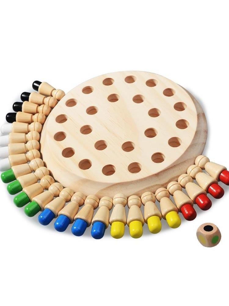 

Деревянные игрушки-пазлы Монтессори Обучающие Развивающие Цвет Сенсорные BeBe Память Спички Шахматы Игра для вечеринки Дети