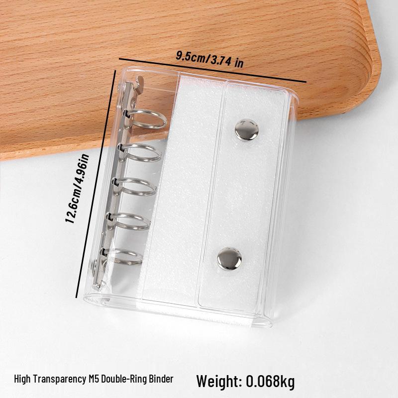 Stylish Transparent PVC Notebook with Colorful Stars - Loose-Leaf Journal Cover (M5/A6/A7)