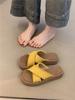 Ethnic Cool Slippers 2025 New Summer Vintage Woven Cross Bohemian Student Flat Roman Shoes