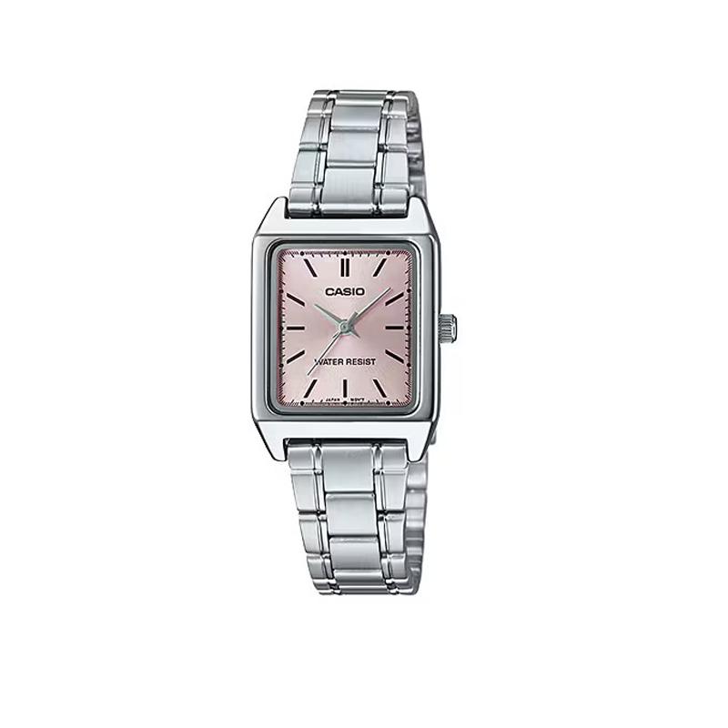 Casio Customized Watch Modified Series Fashion Niche Quartz Leather Strap Women's Watch Pink Dial NiuZaiLan LTP-V007D-NiuZaiLan