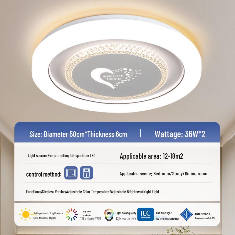 2025 Modern Minimalist LED Ceiling Light for Master Bedroom & Kids' Rooms - Full Spectrum Eye Protection