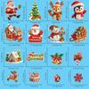 9PCS/Set Electrostatic Cartoon Santa Glass Decals Decorative Static Sticker  Home Decoration