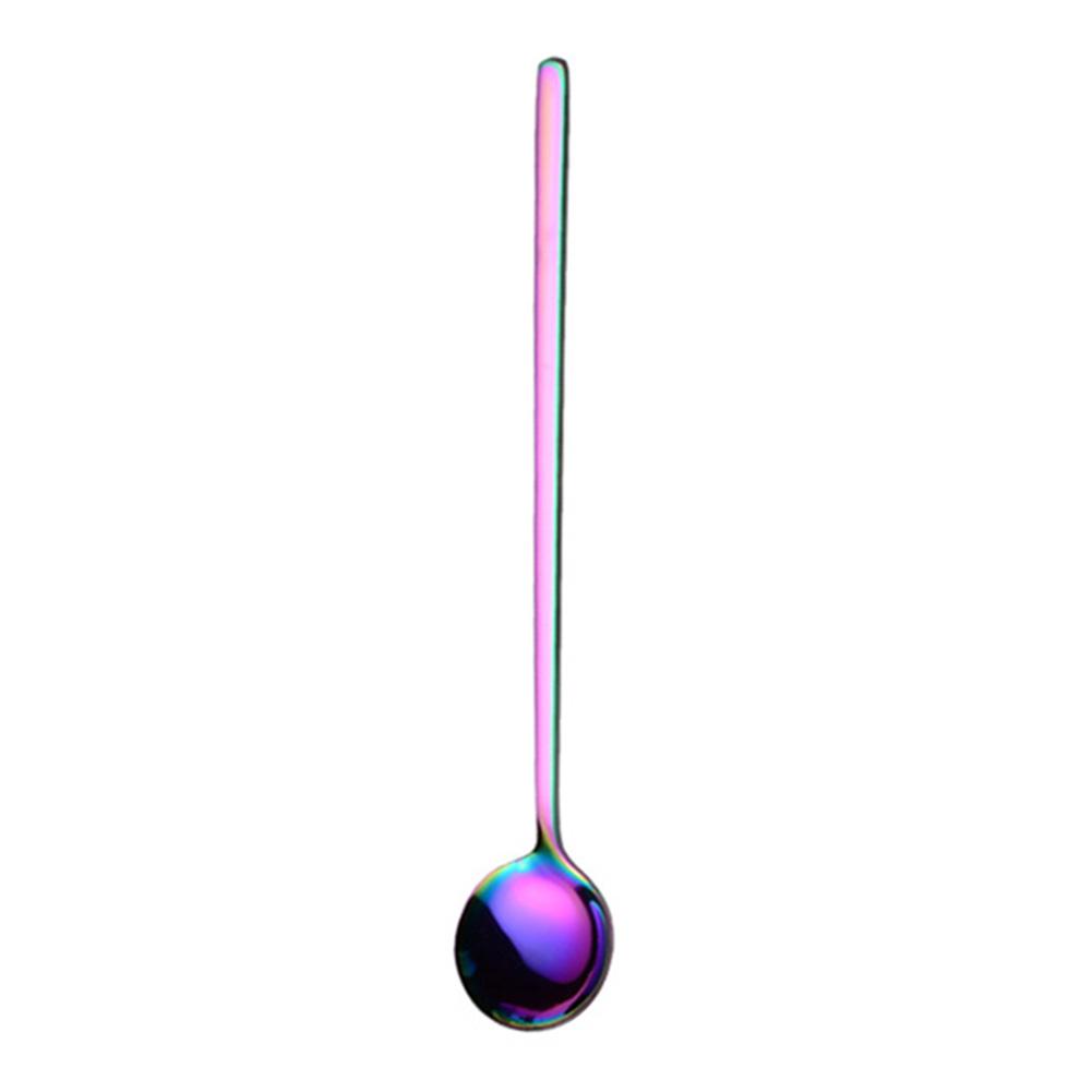 Long Handle Spoon Stainless Steel Coffee Scoop Ice Cream Dessert Teaspoon