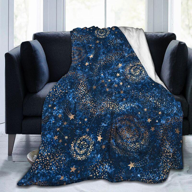 Goldene Nebel-Sternbilder und Sterne Überwurfdecke Gemütliche Flauschige Plüschdecke Weiche Flanell-Überwurfdecke für Kinder Erwachsene Geschenk