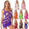 Sexy Women Fishnet Hollow Out Vest Party Beach Hot Bodycon Mini Dress Transparent Clubwear Strap Solid Dress Vestido Mujer Porno
