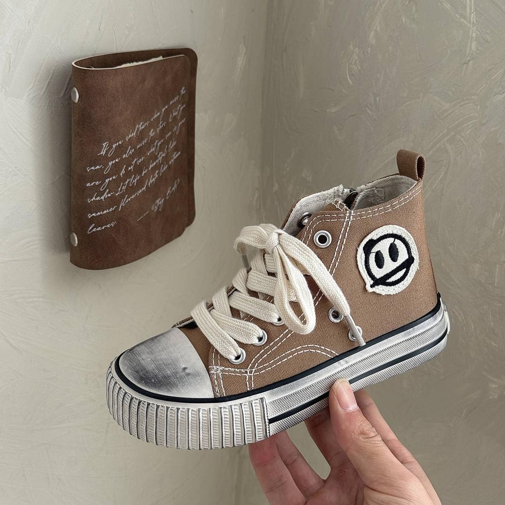 XSHX Children's Canvas Board Shoes Autumn Boys and Girls Paris Dirty Bottom Side Zipper Professional Non-slip and Stable Autumn Wenzhou