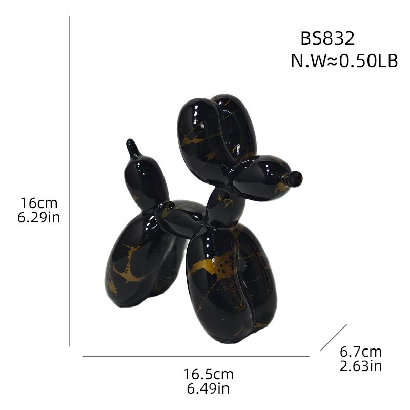 Water Transfer Balloon Dog Sculpture Resin Craft Decorative Piece for Bedroom, Living Room, and Study with Trendy Style